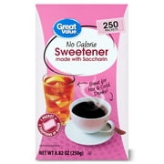 Great Value No Calorie Sweetener, 250 Count, 8.82 oz