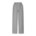 thumbnail image 3 of Mgmyaa Womens Cotton Linen Cropped Pants Loose Fit Wide Leg Capris Casual Plus Size Elastic Waist 7/8th Relaxed Trousers, 3 of 7