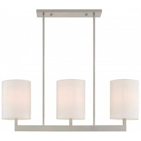 Beaumont Lane Contemporary 3 Light Linear Chandelier in Brushed Nickel