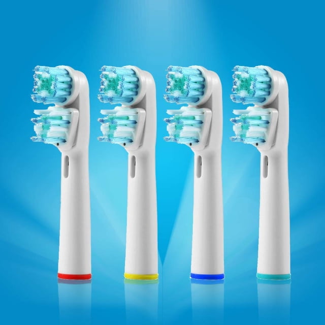 Cabezales de cepillo de repuesto compatibles con Oral-B-Braun - Dual Clean - 4 cabezales de cepillo de repuesto para cepillo de dientes eléctrico universal Levamdar HMHZ376-2