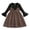Brown, variant on Girls Dresses Puff Long Sleeves A-Line Dress for Party Wedding Guest Brown 5-6 Years