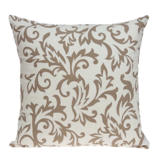 Parkland Collection Cairo Beige Tapestry Decorative Throw Pillow, 20 x 20 Cotton Square Pillow
