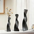 thumbnail image 4 of TOPCHANCES Ceramic Vase Set, Set of 3 Geometric Decorative Vase for Dried Flowers, Pampas Grass, Modern Home Decor Birthday Gifts (Matte Black), 4 of 8