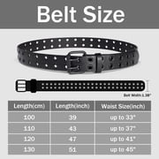 Maikun Men Belt Punk Belts for Men Black Belt Grommet Studded Leather Belt for Women