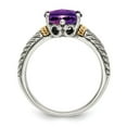 thumbnail image 2 of 925 Sterling Silver With Real 14kt Amethyst Ring Size: 7; for Adults and Teens; for Women and Men, 2 of 6