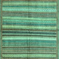 thumbnail image 1 of Ahgly Company Indoor Square Abstract Turquoise Blue Modern Area Rugs, 7' Square, 1 of 4