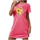 thumbnail image 2 of Camisón corto de mujer, vestido de largo medio con estampado de moda, camisón corto extragrande de mujer, camisón de manga corta con estampado de pecho a la moda, camisón de mujer, 2 of 5