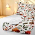 thumbnail image 4 of Homewish Botanical Mushrooms Bed Spread Queen,Wild Fungus Plant Queen Coverlet Set,White Red,Reversible,3-Piece, 4 of 7