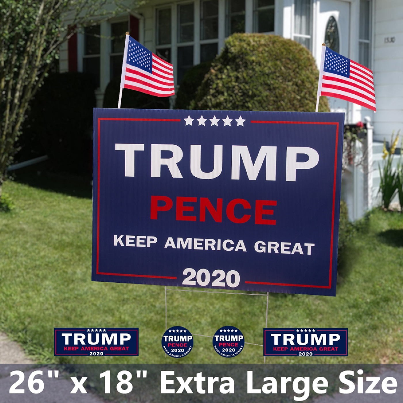 Trump 2020 Flag Banner Large Keep America Great Outdoor Yard Sign for President