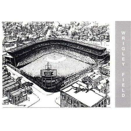 Wrigley Field 1990 Waterford Publishing baseball 4x6 card or postcard