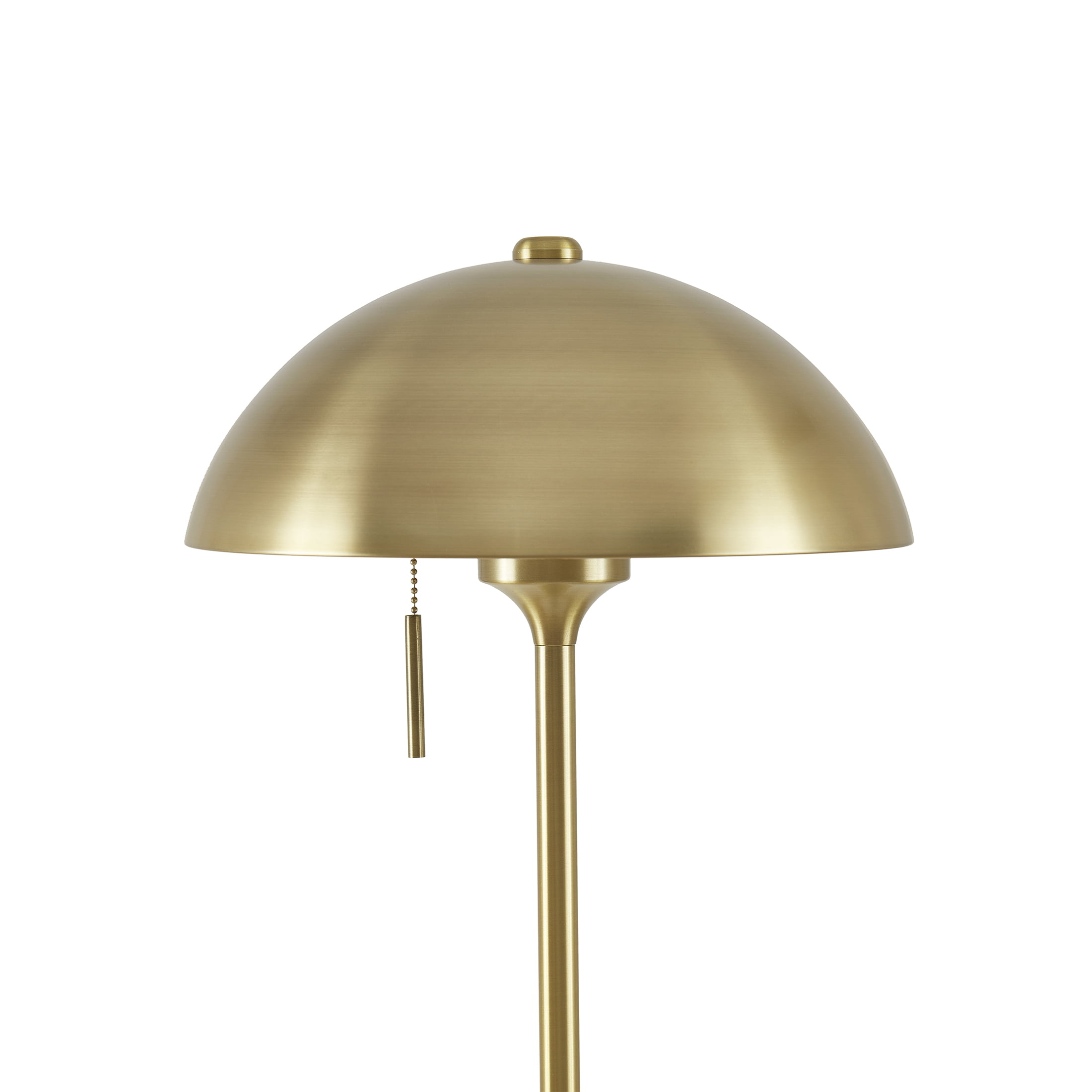 Better Homes & Gardens 62" Modern Pull-chain Brass Floor Lamp with Brass Dome Shade