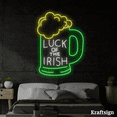 thumbnail image 3 of Craftnamesign Lucky Of The Irish Neon Sign, Beer LED Sign, Patrick Day Decor, 3 of 4