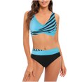 thumbnail image 1 of Traje de baño de bikini hueco con espalda abierta y cintura alta sexy con rayas divididas para mujer de verano Fridja nalpqowj55894, 1 of 7