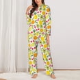 thumbnail image 2 of Balery Avocado And Pineapple Conjunto de Pijama con Estampado para Mujer, Conjunto de Dos Piezas con Manga Larga, Ropa de Dormir Suave con Bolsillos, Pijamas Cómodos-Medium, 2 of 7