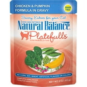 Natural Balance Platefulls Chicken & Pumpkin Formula in Gravy Cat Food, 3-Ounce Pouch