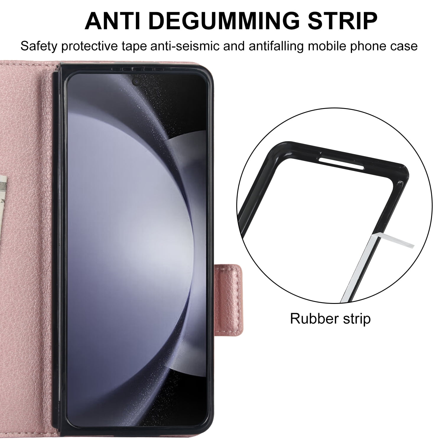 Wallet Case for Samsung Galaxy Z Fold 7 with S-Pen Holder and Credit Card Slots, Premium PU Leather RFID Blocking Magnetic Closure Flip Phone Case Cover for Samsung Galaxy Z Fold 7, Rosegold