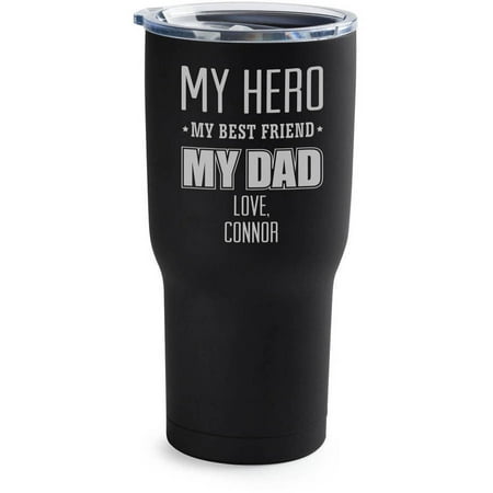My Hero My Dad Personalized Black Coffee Travel Mug, 24
