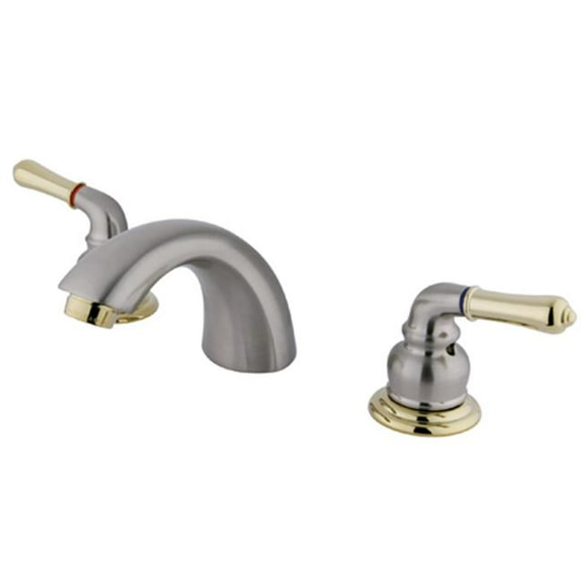 Mini Robinet de Toilette Répandu Sans Pop-Up - Finition Nickel Satiné avec Accents en Laiton