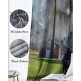 thumbnail image 6 of Train Railway Black Out Curtains 72 Inch Long, Light Blocking Drapes with Black Liner, Countryside Cabin Trees Farmhouse Rustic Thermal Blackout Curtains for Bedroom Living Room 52"x72" 2 Panels, 6 of 8