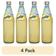(4 pack) Kuii Drinks Coconut Milk with Nata de Coco, Pineapple, 485 mL Single Glass Bottle