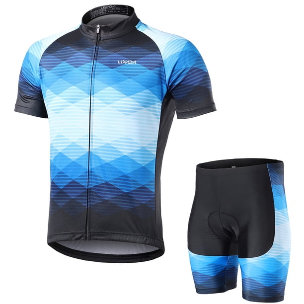 Jersey de ciclismo Camiseta de ciclismo para hombre camisa de bicicleta de manga corta transpirable y pantalones cortos acolchados ropa de bicicleta MTB Lixada Jersey de ciclismo