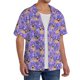 thumbnail image 2 of Fotbe Pugs and Flowers Camisa Estampada de Manga Corta para Hombre, Casual de Verano, Estilo Playero, Sin Arrugas-Large, 2 of 5