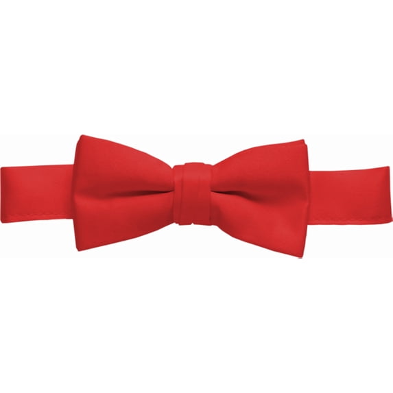 Bow Tie For Mens Boys and Baby Satin look Solid Color Adjustable Pre-tied Made in USA - Kids Red