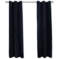 Casafoyer Blackout Curtains with Rings 2 pcs Black 37"x63" Velvet
