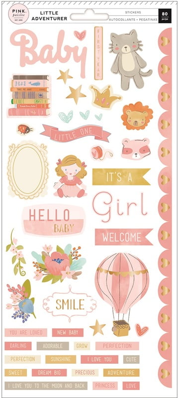 Girl Rose Gold Cardstock Stickers - Little Adventurer - Pink Paislee
