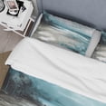 thumbnail image 4 of Designart "Waves Along the Coast IV" Modern Landscape Beach Bedding Covert Set - Modern Beach Grey Landscapes Bed Set With 2 Shams, 4 of 6