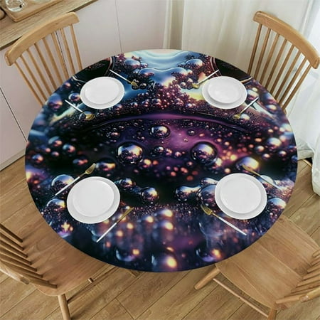 

Orinice Surreal Frog Reflections Round Table Cover Stain Resistant Washable Indoor Outdoor Tablecloth Kitchen Dining Wedding Parties Elastic Edge 100% Polyester Fiber 31-35
