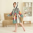 thumbnail image 4 of FORMRS Niños Bathrobe Unisex Hooded Robe Soft Plush Pajamas Sleepwear, Size 10-12T, Geometric Circle, 4 of 7