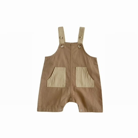 

Girl Pants Boys And Girls Woven Cotton Work Style Straps Pants Color Blocking 3 To 18 Months Christmas Pajamas Pants Girls