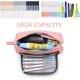 thumbnail image 2 of Estuche de lápices de gran capacidad, estuche de lona con asa, bolsa de cosméticos de almacenamiento de papelería, útiles escolares para estudiantes de secundaria, adolescentes, adultos, oficina, ros TUNC Sencillez, 2 of 5