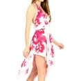 thumbnail image 4 of Sakkas Svana Women's V-neck Spaghetti Strap Floral Print Summer Casual Short Dress - W-Pink - One Size, 4 of 5