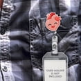 thumbnail image 3 of WIRESTER Animal Design Key Card Holder Belt Clip Reel Id Badge Retractable, Pink Heart Cardiology, 3 of 4