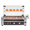 thumbnail image 6 of VEVOR Hot Dog Roller, 18 Hot Dog 7 Rollers, Stainless Steel Sausage Grill Cooker, 1050W Commercial Hot Dog Machine with Dual Temp Control, Cover, Side Storage Box, Removable Shelf & Oil Drip Tray, 6 of 10