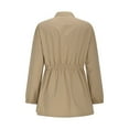 thumbnail image 5 of Women's Utility Jacket Drawstring Waist Coat Solid Zipper Lapel Long Sleeve Lightweight Jackets Commuting Casual Tunic Windbreaker 2025 Fall Outerwear, 5 of 8