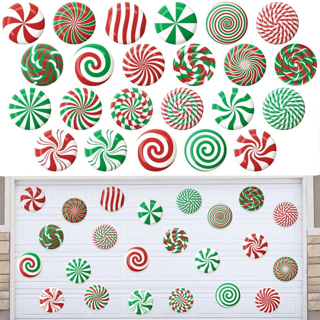 Decoraciones magnéticas navideñas para puertas de garaje Ferraycle x23