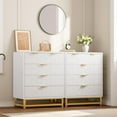 thumbnail image 3 of 5 Drawer Dresser for Bedroom Modern Wood Storage Dresser Organizer with Gold Metal Handles  for Hallway, Entryway, 3 of 6