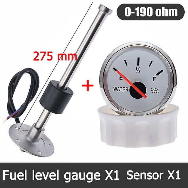 Water Level Gauge With Water Level Sensor 52mm Water Tank Level Indicator With Red Backlight 100-500mm 0-190 Ohm Sensor