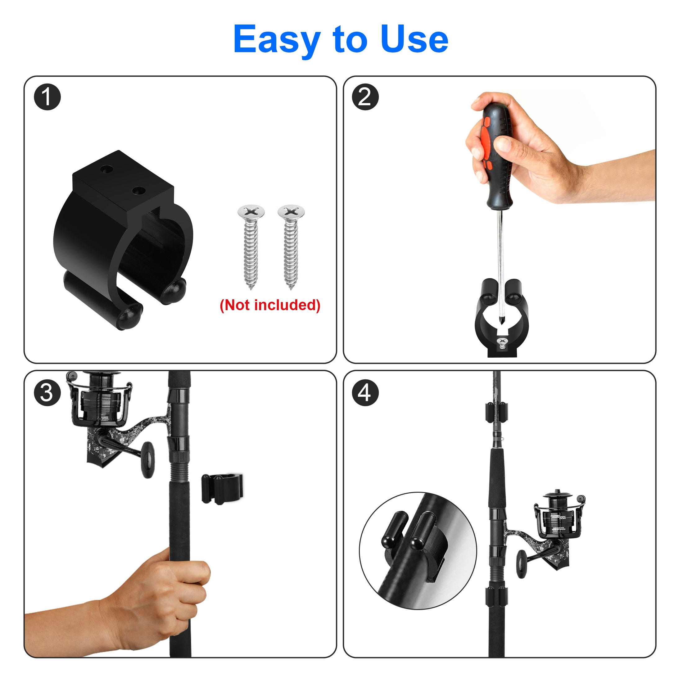fishing rod holder clips Pole Storage snack time 20pcs Rubber Fishing Rod Pole
