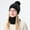 Black, variant on Winter Bean Hat Scarf Set, Thick Neck Hat, Warm, Women's, Gray