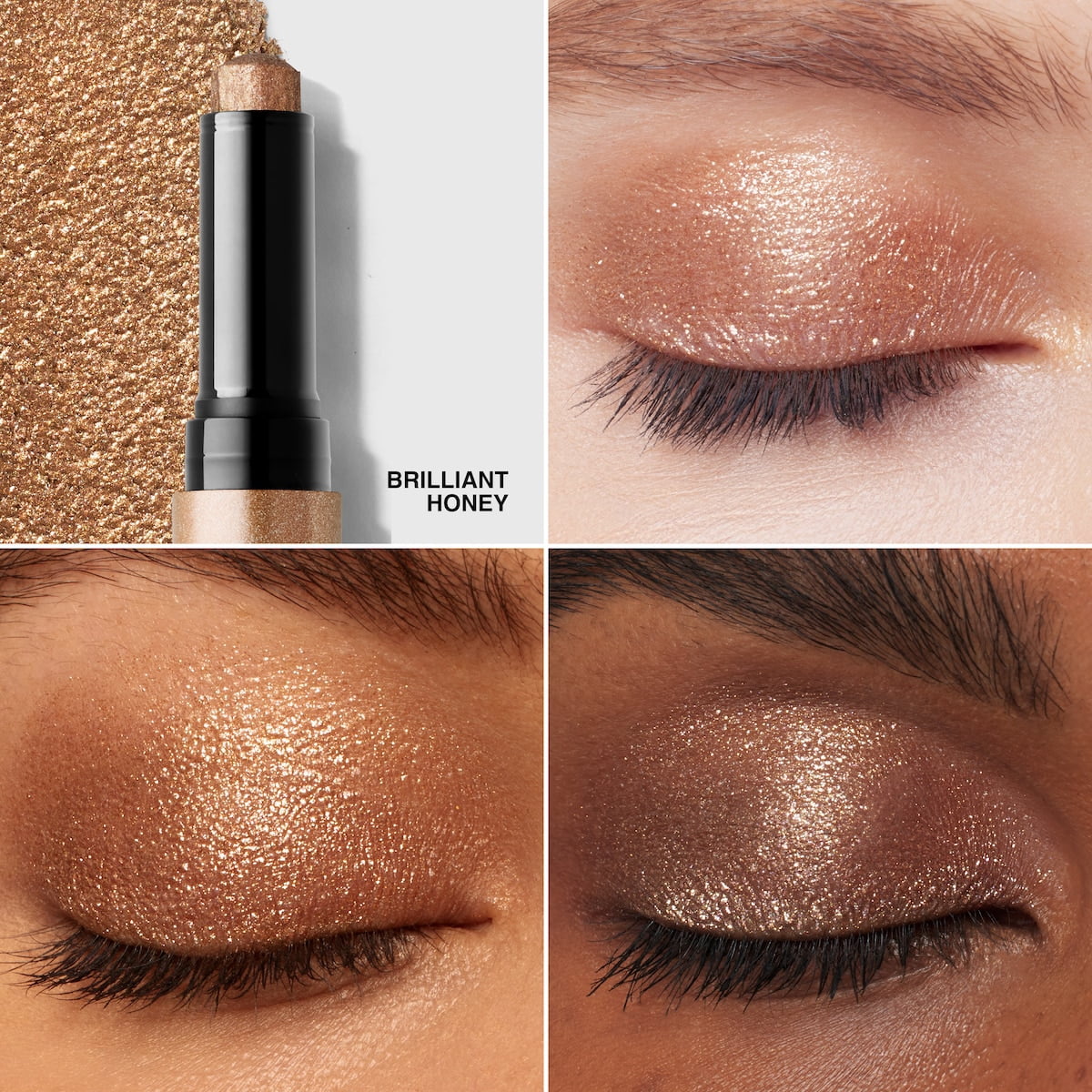 Bobbi Brown Crystal Eyes Shimmer Eyeshadow Stick, 0.07oz Full Size - Brilliant Honey (A sparkling gold with multi-colored pearl)