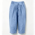 thumbnail image 5 of KIHOUT Women Summer High Waisted Wide Leg Capri Pants Solid Color Drawstring Elastic Waist Casual Cropped Trousers with Pockets Loose Fit Beach Pants, 5 of 9