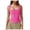Hot Pink, variant on Women Square Neck Sleeveless Double Layer Tight Tank Top With Built-in Bra Support Slim Fit Casual Camisole, S, Hot Pink