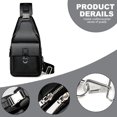 thumbnail image 3 of Bolso de hombre con correa de piel, bolso de pecho, bolso de hombro, bolso bandolera de ocio, multifuncional, 3 of 5