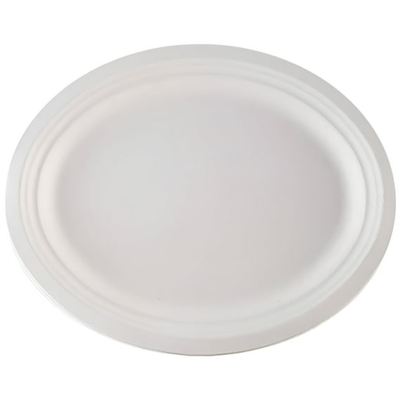 ACDANC 2026 New Oval Paper Plates White 12 Inch Large Paper Plates Disposable Plates Paper Plates Heavy Duty Paper Dinner Plates Paper Plates Bulk (White)