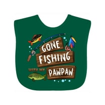 Inktastic Gone Fishing with My Pawpaw Boys or Girls Baby Bib