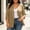 Khaki women blazer 3/4 sleeve a1, variant on Fall Collared 3/4 Sleeve Button Down Blazer for Women, Open Front Casual Plus Size Jacket, Lightweight Solid Business Work Layering Piece, Khaki L